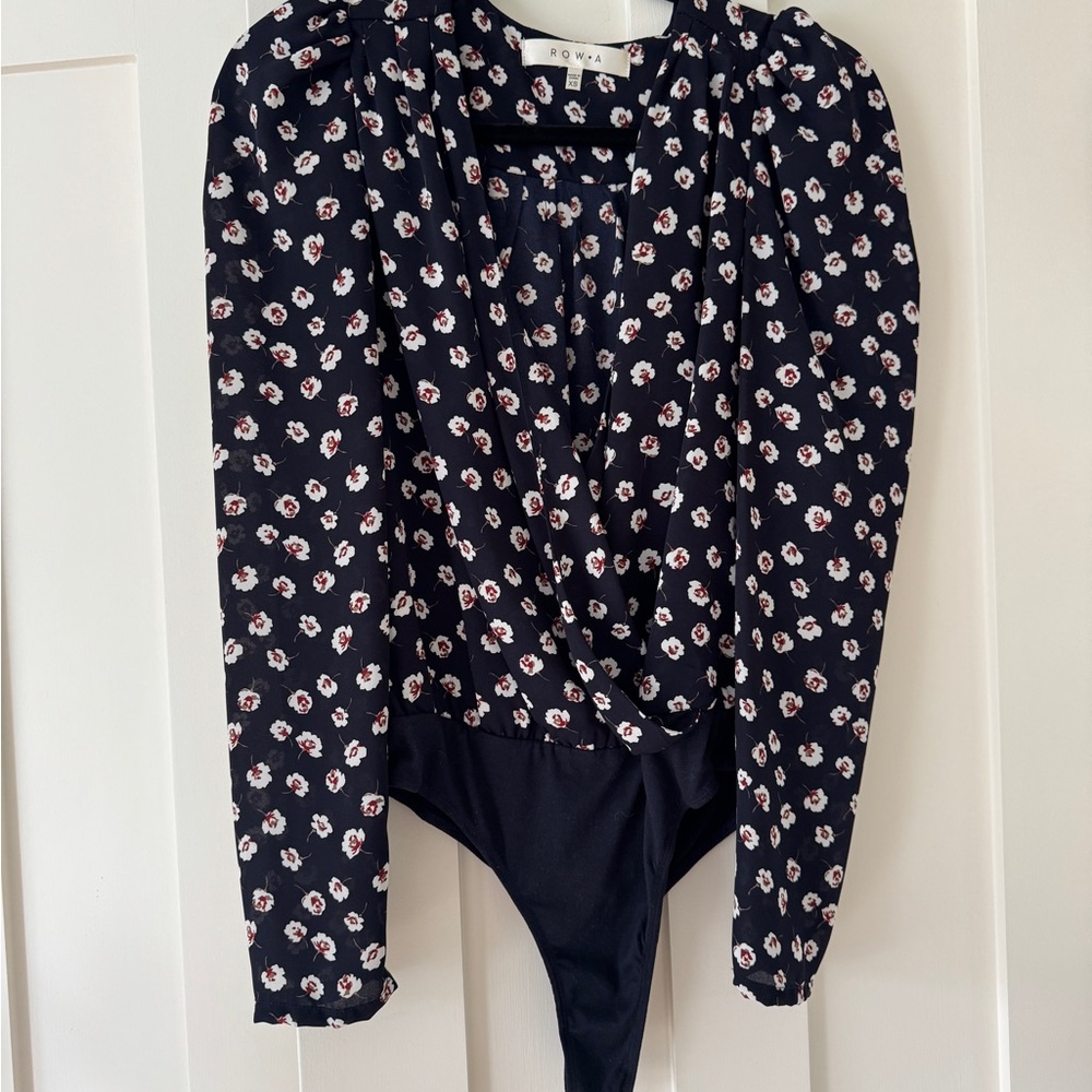 Floral wrap bodysuit